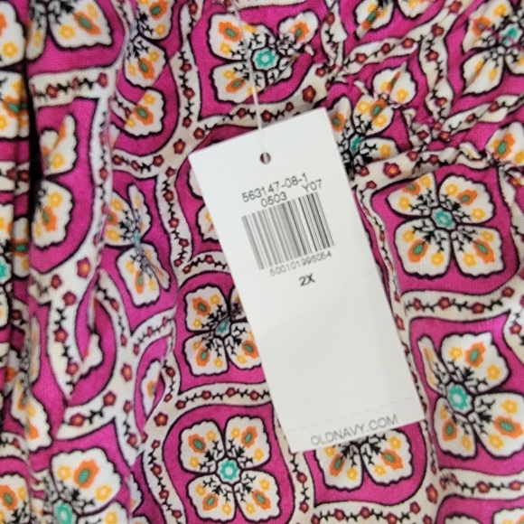NEW Old Navy Playa Shorts Size 2X High Waist Pink Geometric Print With Pockets - Picture 10 of 15